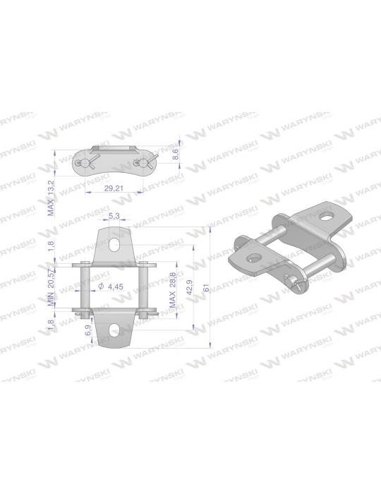 ZAMEK S32 ŁAŃCUCHA Z PRZYŁACZEM
W-ZS32K
Zamek łańcucha z przyłączem obustronnym S32K1 Waryński ( sprzedawane po 5 )
