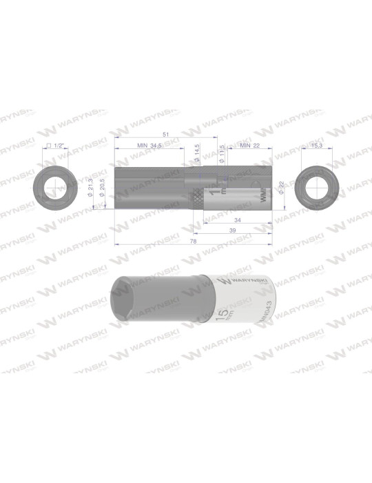 NASADKA SZEŚCIOKĄTNA 1/2"15MM DŁUGA Waryński
WMN043
