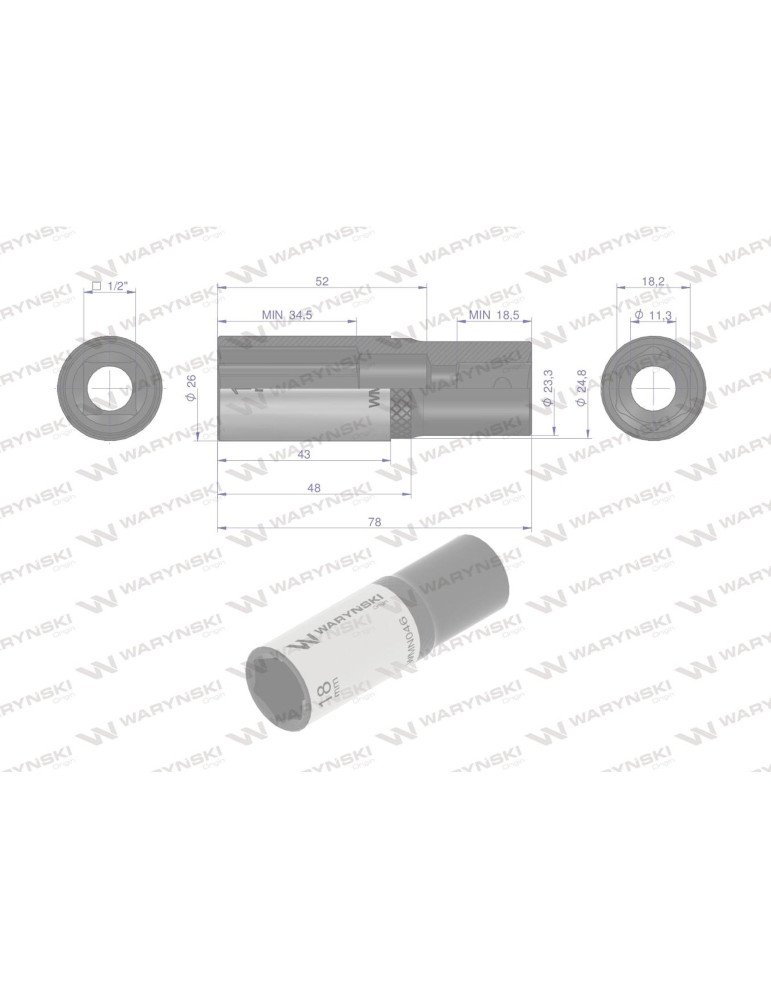 NASADKA SZEŚCIOKĄTNA 1/2"18MM DŁUGA Waryński
WMN046