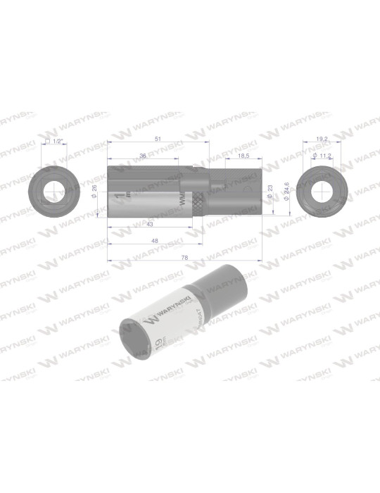NASADKA SZEŚCIOKĄTNA 1/2"19MM DŁUGA Waryński
WMN047
