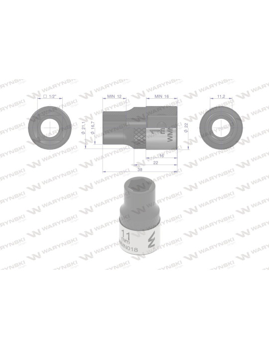 NASADKA SZEŚCIOKĄTNA 1/2"11MM Waryński
WMN018