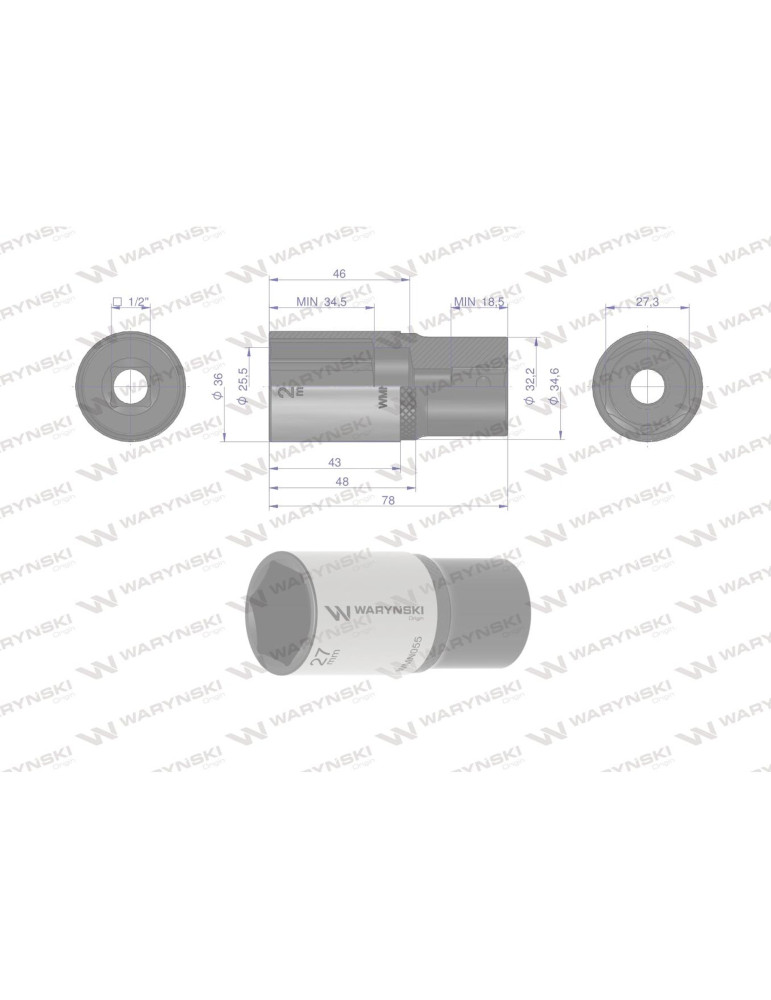 NASADKA SZEŚCIOKĄTNA 1/2"27MM DŁUGA Waryński
WMN055