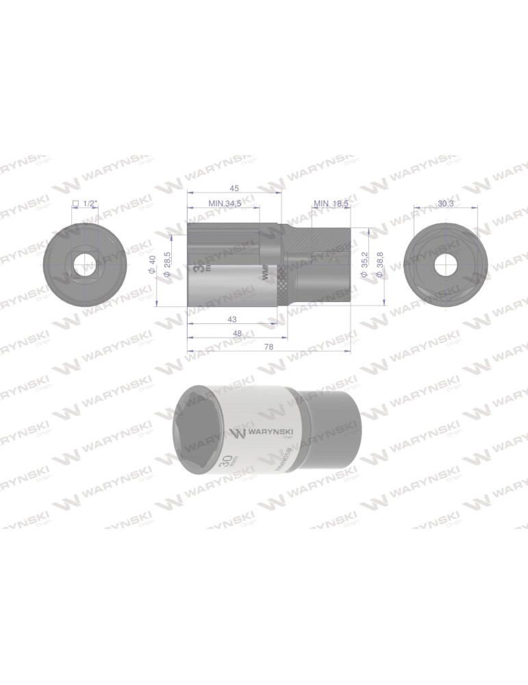 NASADKA SZEŚCIOKĄTNA 1/2"30MM DŁUGA Waryński
WMN058