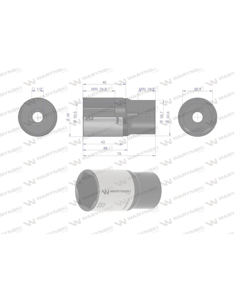 NASADKA SZEŚCIOKĄTNA 1/2"32MM DŁUGA Waryński
WMN059