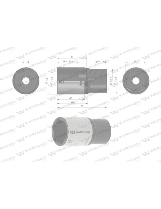 NASADKA SZEŚCIOKĄTNA 1/2"32MM DŁUGA Waryński
WMN059