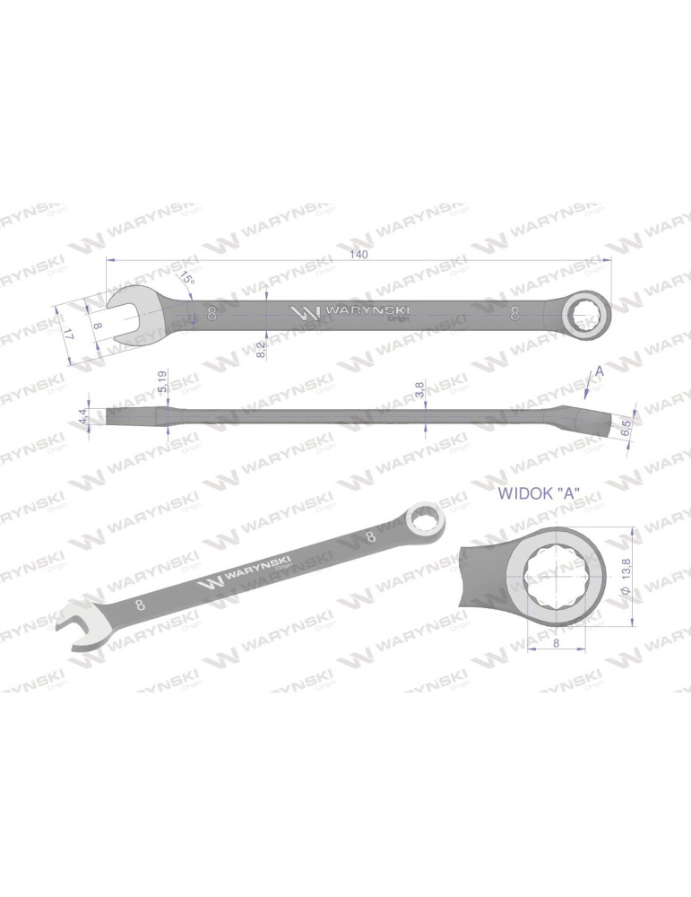 KLUCZ PŁASKO-OCZKOWY 8MM STANDART
WMK018