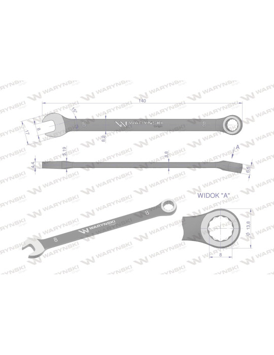KLUCZ PŁASKO-OCZKOWY 8MM STANDART
WMK018