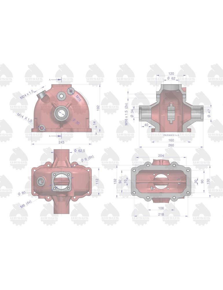 OBUDOWA KOLUMNY KIEROWNICZEJ URSUS
 42280012
mech.kierowniczego
