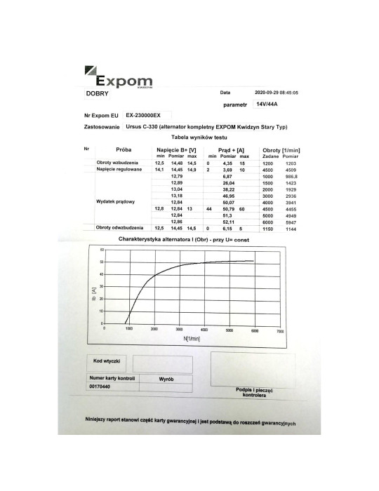 ALTERNATOR C-330 EXPOM 
Alternator kompletny C-330 EXPOM KWIDZYN eu
Indeks EX-230000EX
 
 
 50183000
143701006