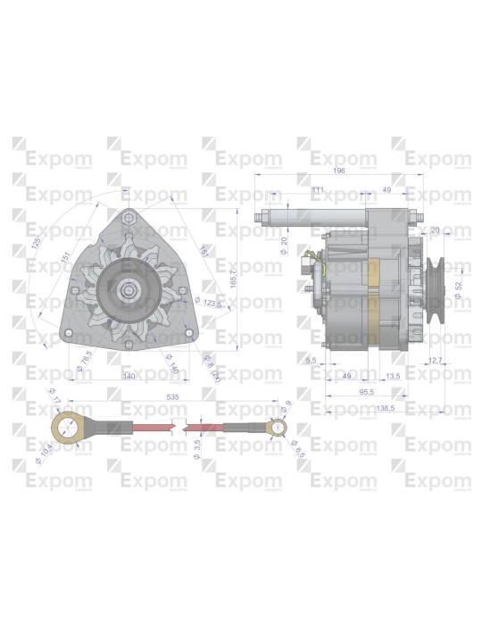 ALTERNATOR C-330 EXPOM 
Alternator kompletny C-330 EXPOM KWIDZYN eu
Indeks EX-230000EX
 
 
 50183000
143701006