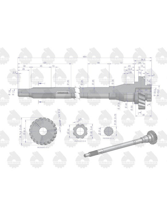 WAŁEK SPRZEGŁOWY STARY TYP
50011301  dobny frez długa piastka
