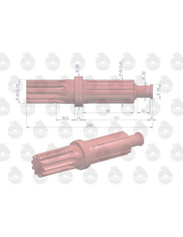 WAŁEK 50011320 REDKTORA C-330 OEM 2