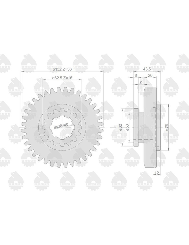 KOŁO 50011180 3B I REDUKTOR OEM
50011180U
