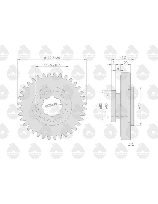 KOŁO 50011180 3B I REDUKTOR OEM
50011180U