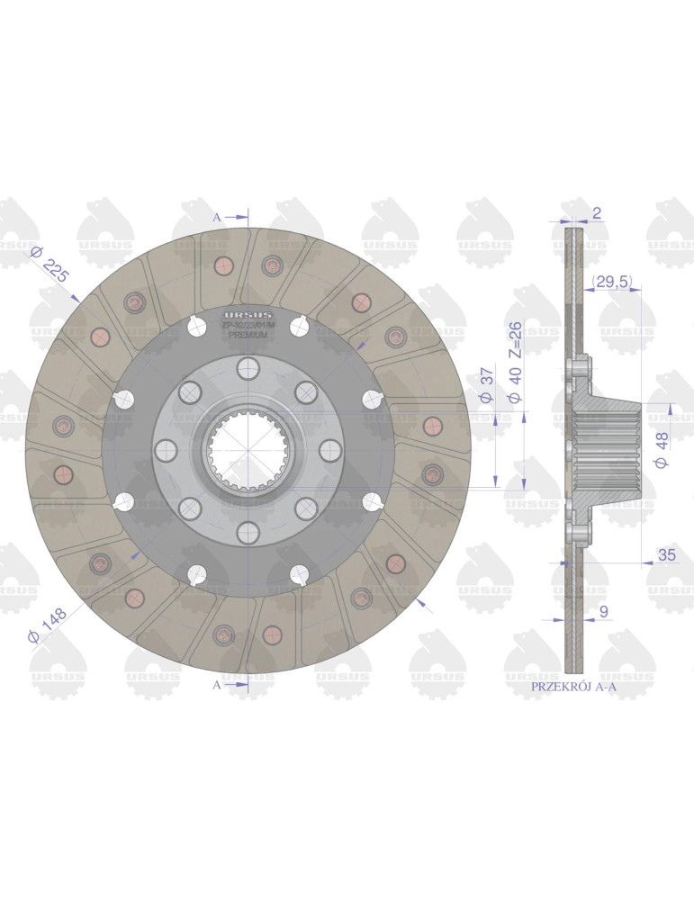TARCZA SPRZĘGŁA C330 II ST. PREMIUM
42211051PU	
Tarcza sprzęgła napędu przekaźnika II stopnia C-330 PREMIUM ORYGINAŁ URSUS
