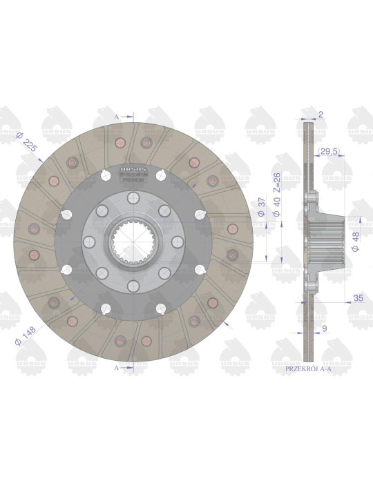 TARCZA SPRZĘGŁA C330 II ST. PREMIUM
42211051PU	
Tarcza sprzęgła napędu przekaźnika II stopnia C-330 PREMIUM ORYGINAŁ URSUS
