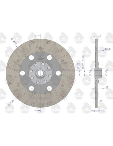 TARCZA SPRZĘGŁA C-330 I-ST. 8 NITÓW
Tarcza sprzęgła napędu ciągnika I stopnia C-330 PREMIUM ORYGINAŁ URSUS
Indeks 42212091PU 2