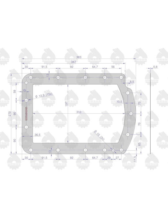 Uszczelka 50013050
korpusu tyl. mostu przednia
