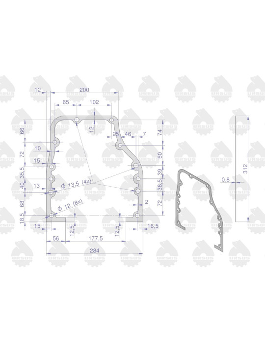 Uszczelka 50001490
obudowy tylnej silnika-obudowy sprzęgła