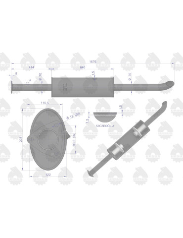 TŁUMIK NASADZANY TURBO 1676MM 9,8KG
89014040U  URSUS 2