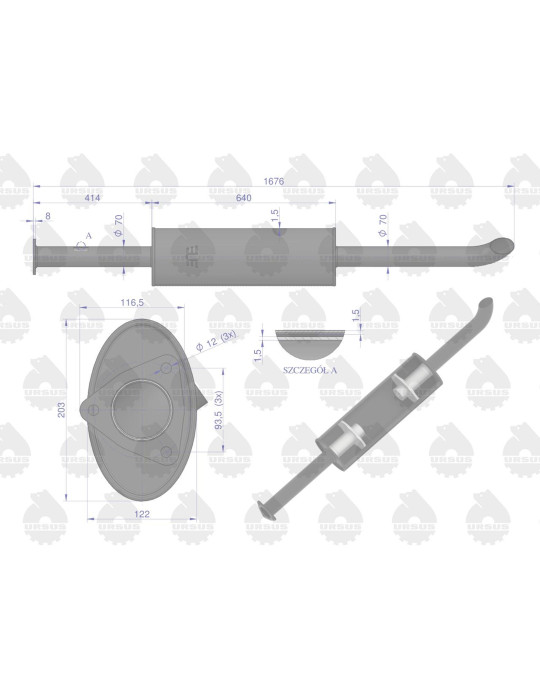 TŁUMIK NASADZANY TURBO 1676MM 9,8KG
89014040U  URSUS