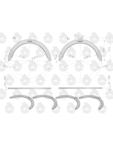 Półpierścienie N00 
9125062010U
91250620 454AS20131000    165177
80001070
AR 164080 Mhale  AR 164080 2