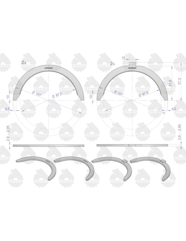 Półpierścienie N00 
9125062010U
91250620 454AS20131000    165177
80001070
AR 164080 Mhale  AR 164080