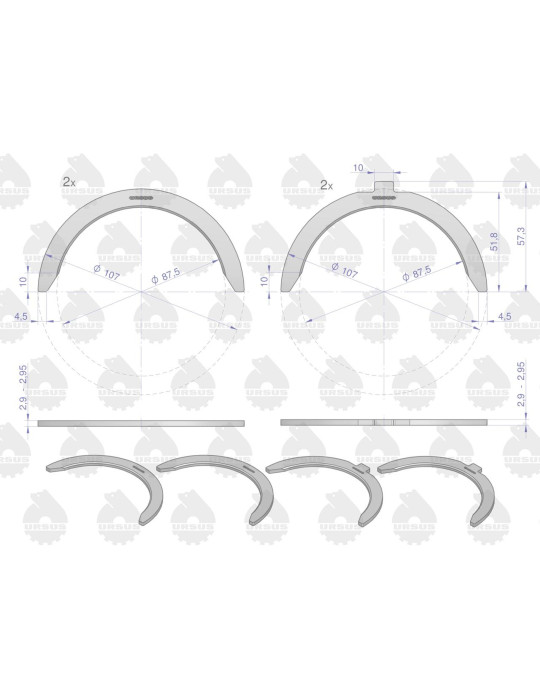 Półpierścienie N00 
9125062010U
91250620 454AS20131000    165177
80001070
AR 164080 Mhale  AR 164080