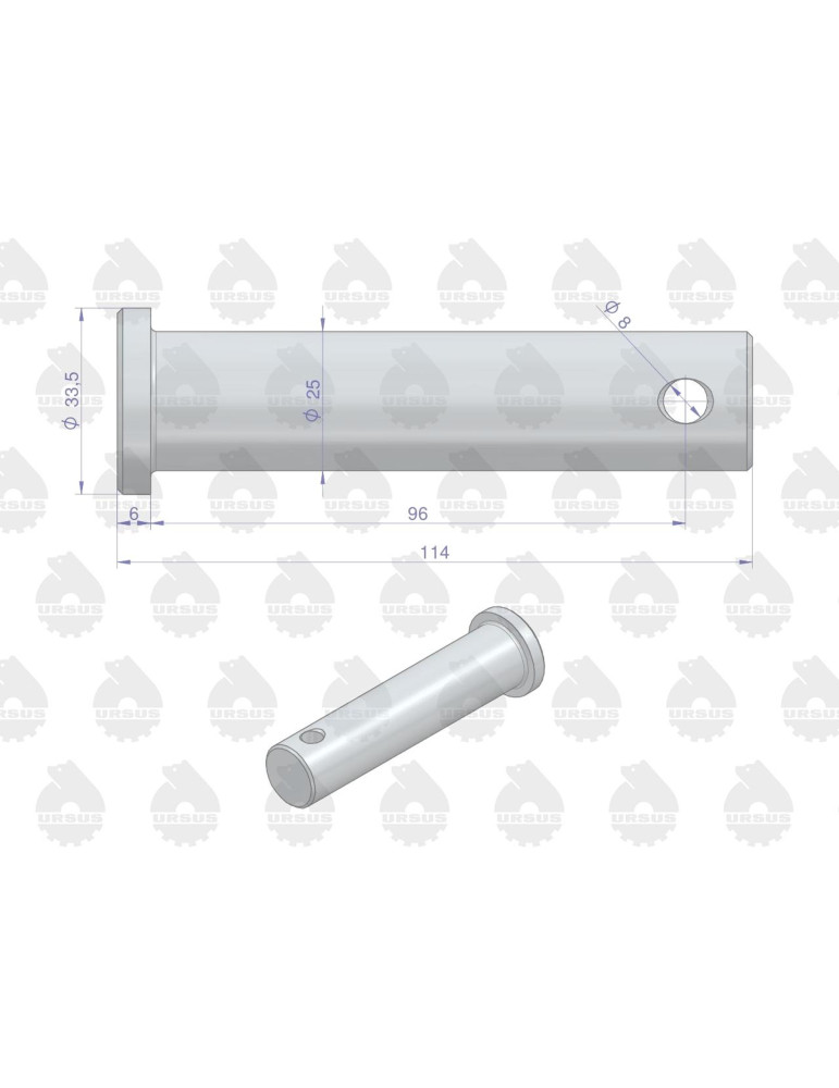 SWORZEŃ 83449050
do wysięgników sworzeń 25
