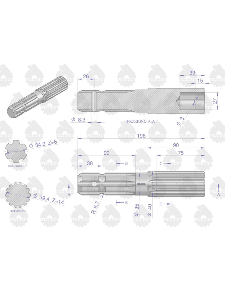KOŃCÓWKA 80153251 
WOM 540 gruby frez

