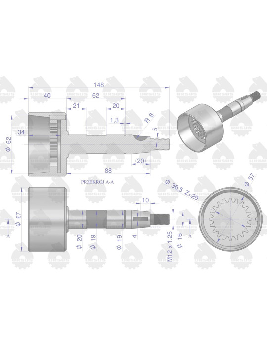 WAŁEK 4108323X spręz.
długa tuleja wzór zetor
93010012U
Wałek napędowy sprężarki wysoki C-385 ORYGINAŁ URSUS
Indeks 93010012U