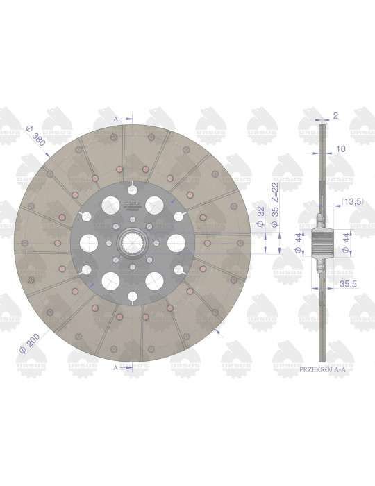 TARCZA SPRZĘGŁA 380MM 22F 89021520
sprzęgła 1634 fi380 piasta 22 frezy