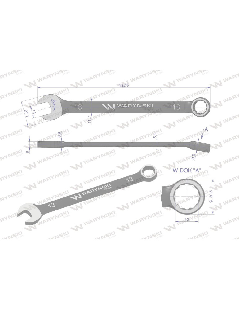 KLUCZ PŁASKO-OCZKOWY 13MM STANDART Waryński
WMK023
