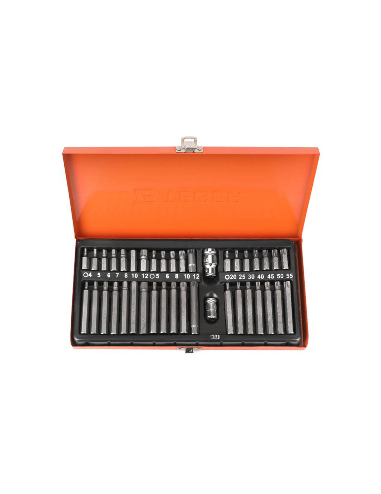 ZESTAW BITÓW TORX/SPLINE/HEX 40X
Zestaw bitów TORX/SPLINE/HEX (40 el.) / TEGER
Indeks T-W-ZB001