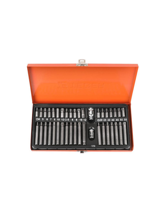 ZESTAW BITÓW TORX/SPLINE/HEX 40X
Zestaw bitów TORX/SPLINE/HEX (40 el.) / TEGER
Indeks T-W-ZB001