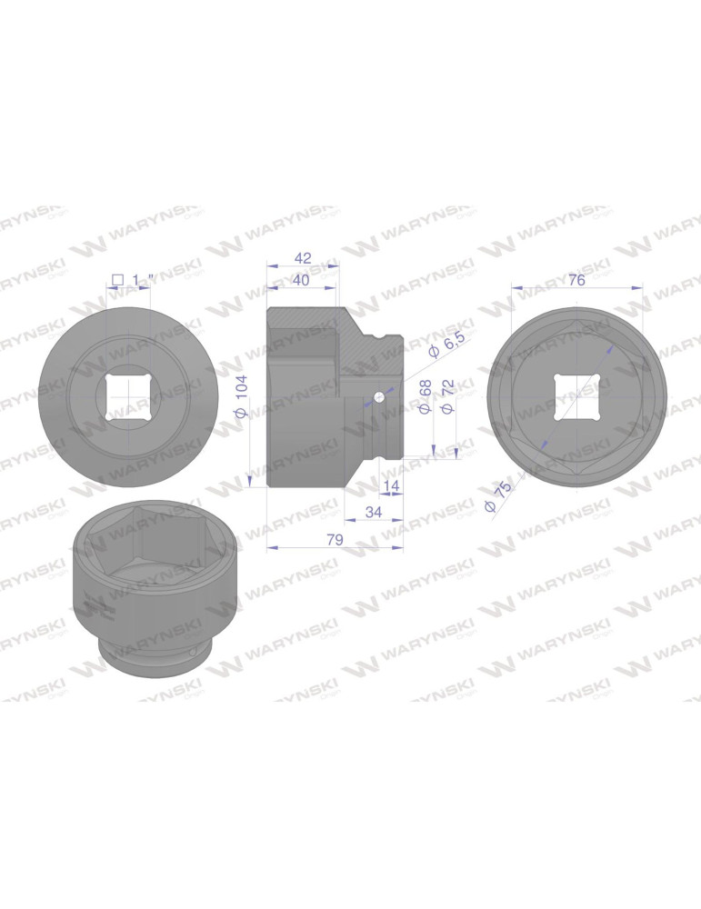 NASADKA UDAROWA 1" 75MM 
WMU154