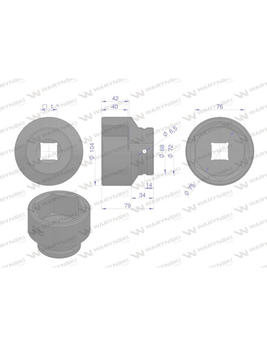 NASADKA UDAROWA 1" 75MM 
WMU154