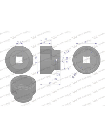 NASADKA UDAROWA 1" 80MM 
WMU155 2