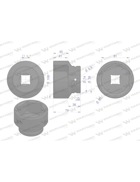 NASADKA UDAROWA 1" 80MM 
WMU155