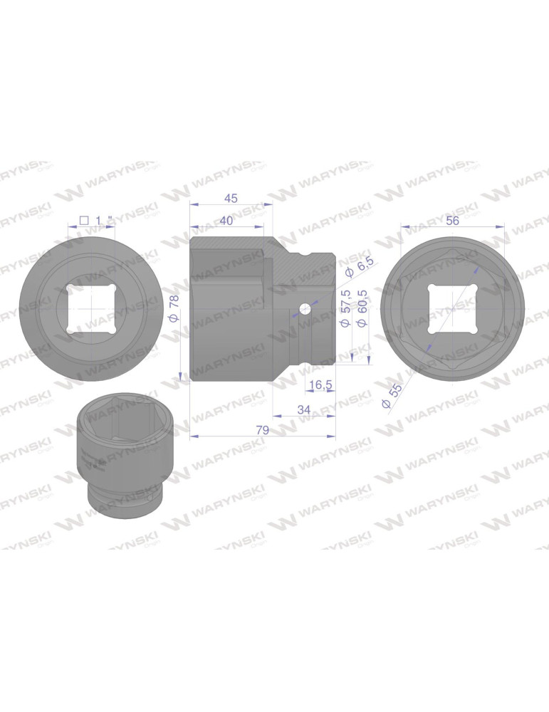 NASADKA UDAROWA 1" 55MM 
WMU151