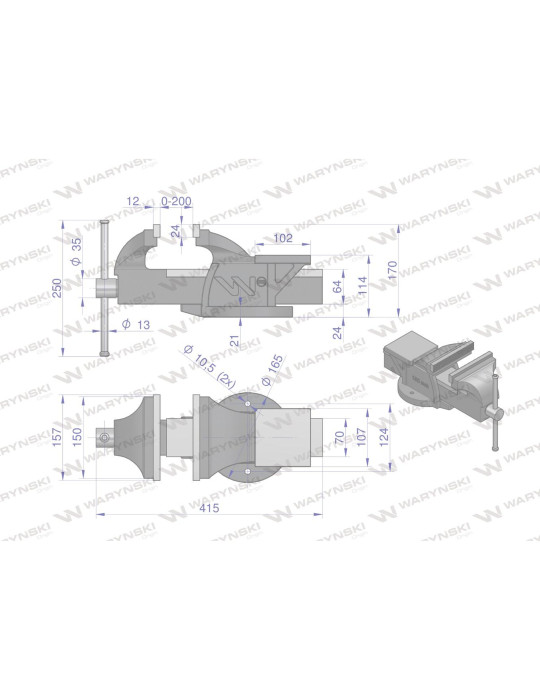 IMADŁO ŚLUSARSKIE 150MM WMI103 
Imadło ślusarskie ciężkie z żeliwa sferoidalnego stałe 150 mm Waryński
Indeks WMI103