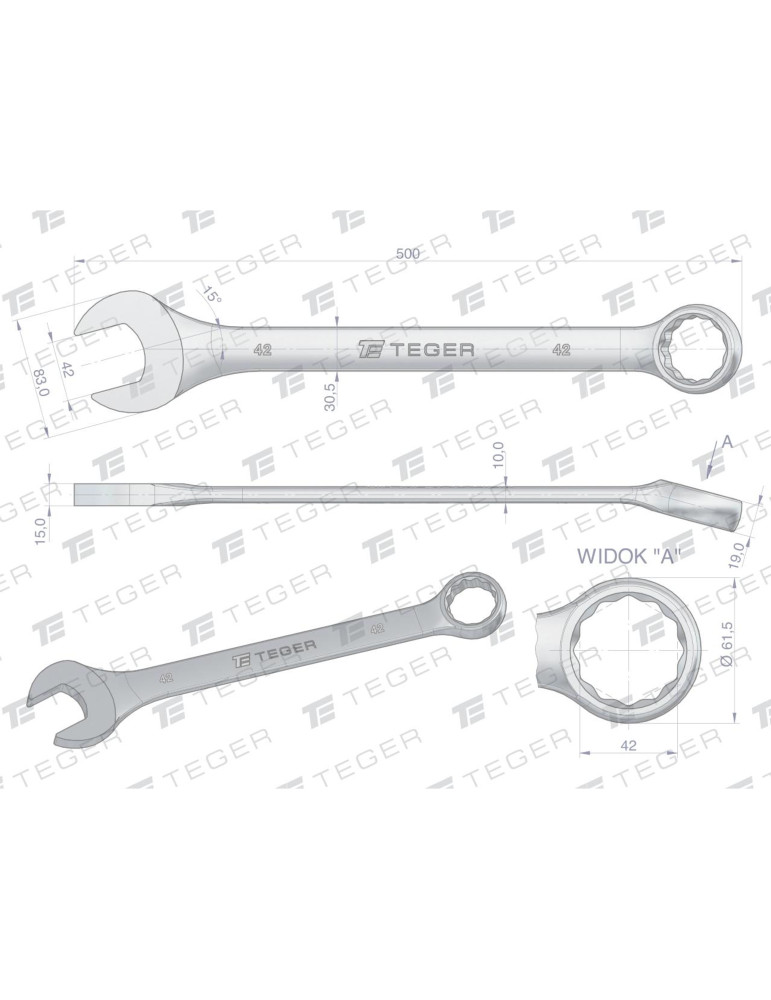 KLUCZ PŁASKO-OCZKOWY 42MM TEGER
Indeks T-W-NWKPO42
Klucz płasko-oczkowy 42 mm / TEGER
