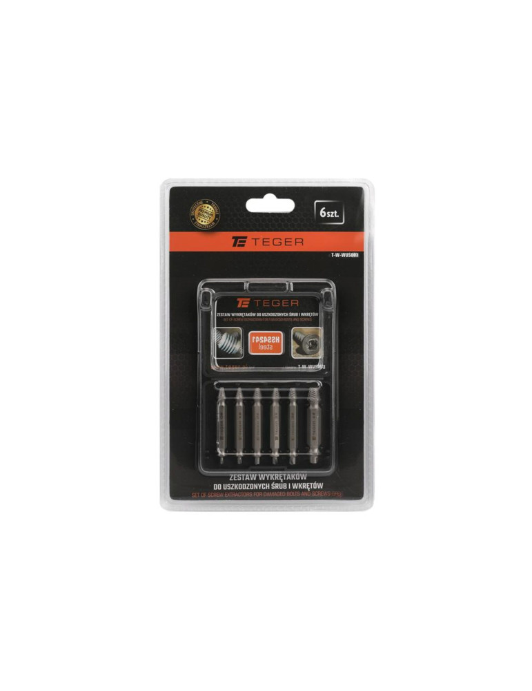 WYKRĘTAKI DO ŚRUB WKRĘTÓW 6SZT. TEGER
T-W-WUS003

Zestaw wykrętaków do uszkodzonych śrub i wkrętów 6 szt / TEGER
