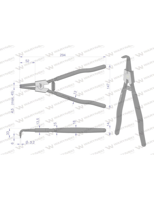 SZCZYPCE DO PIER.OSAD.Z 300 WYGIĘTE Waryński
WMP119