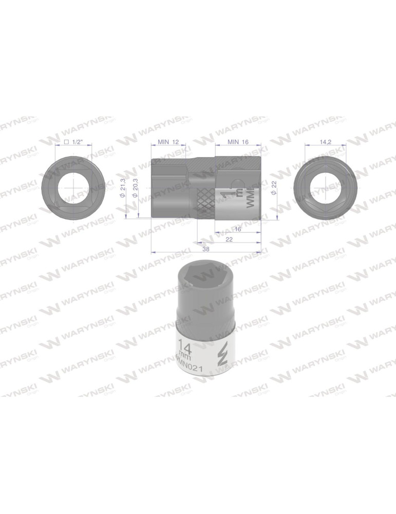 NASADKA SZEŚCIOKĄTNA 1/2"14MM Waryński
WMN021