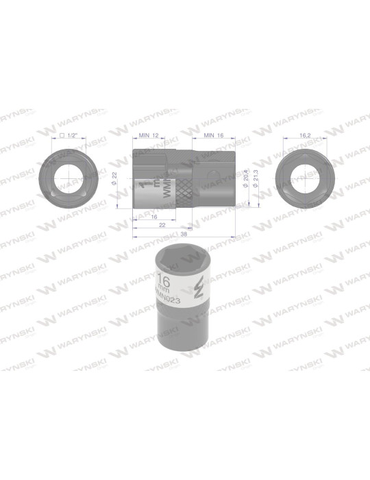 NASADKA SZEŚCIOKĄTNA 1/2"16MM Waryński
WMN023
