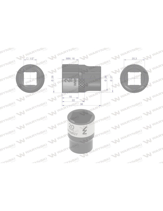 NASADKA SZEŚCIOKĄTNA 1/2"20MM Waryński
WMN027
