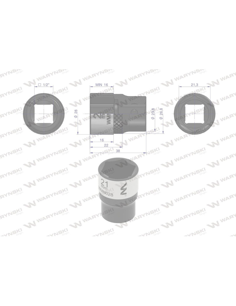 NASADKA SZEŚCIOKĄTNA 1/2"21MM Waryński
WMN028
