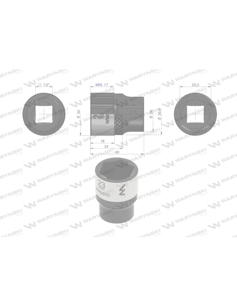 NASADKA SZEŚCIOKĄTNA 1/2"23MM wARYŃSKI
WMN030