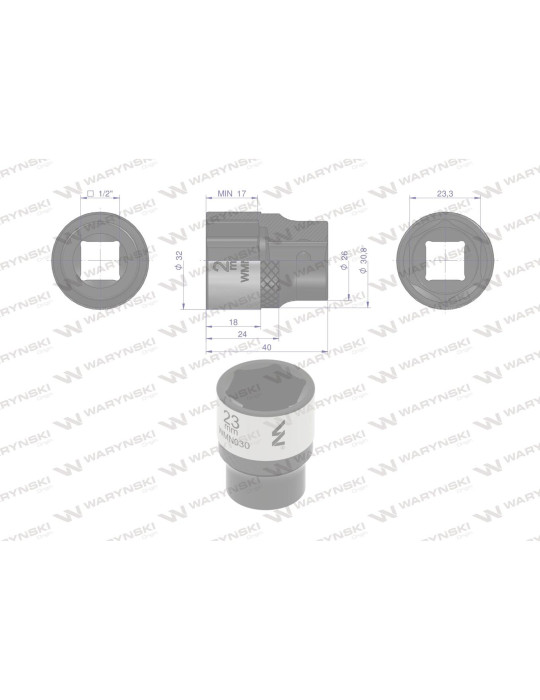 NASADKA SZEŚCIOKĄTNA 1/2"23MM wARYŃSKI
WMN030